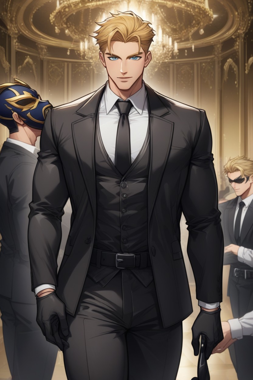 Belt Buckle, Macho, Masquerade Mask AI Gay Porn