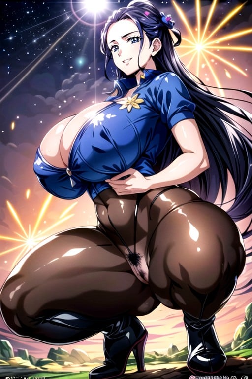 Dark Skin, Big Breasts With A Sense Of Gravity, Muscular And Plump Thighs人妖AI色情