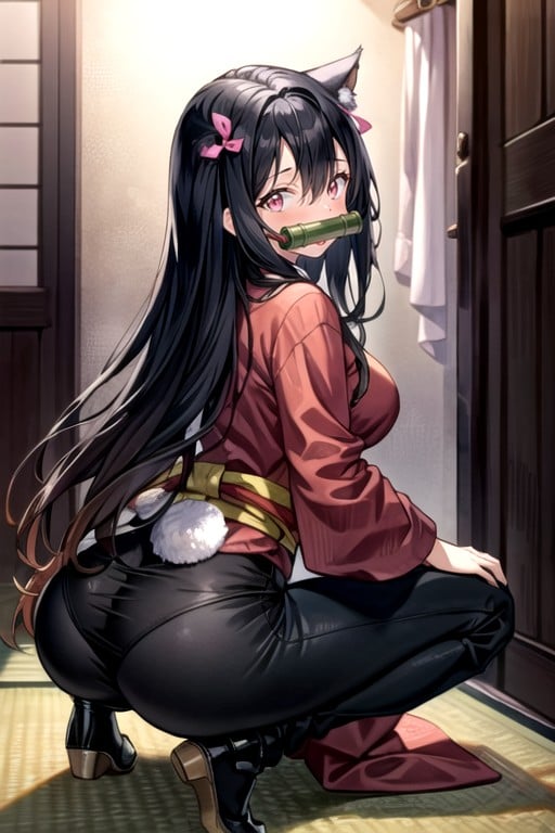 Arms Crossed, Standing, Black Hair Hentai AI Porn