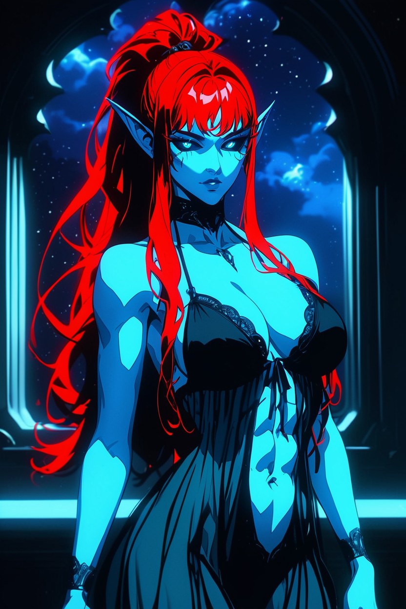 Night, Fit, Elf Woman Hentai AI Porn