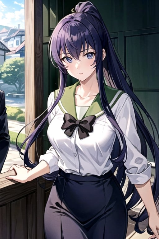 Busujima Saeko (high School Of The Dead), Style D'art Aux Traits ÉpaisPorno IA Hentai