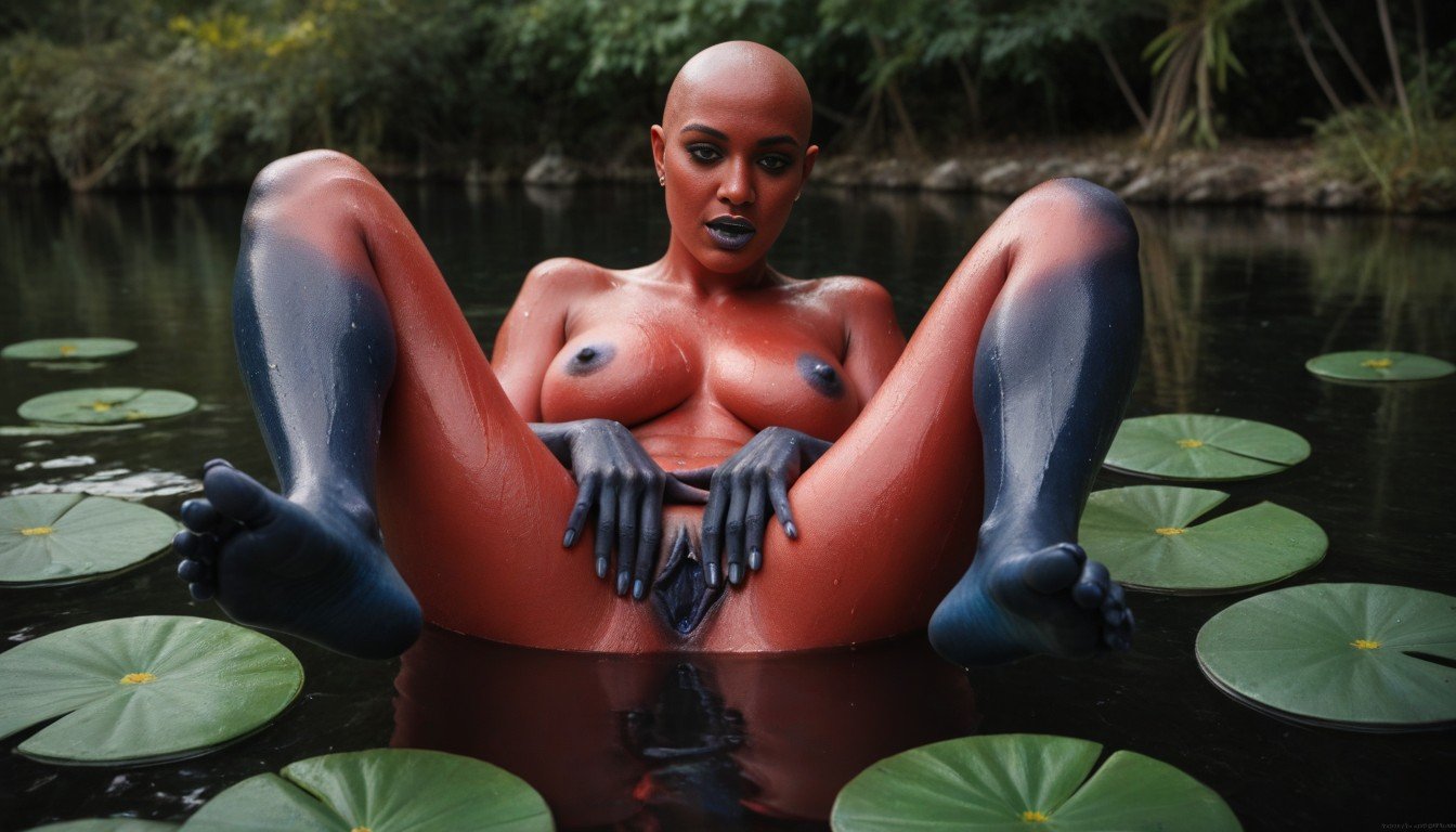 Black Spots, Wet Skin, Bald Travesti IA Pornô