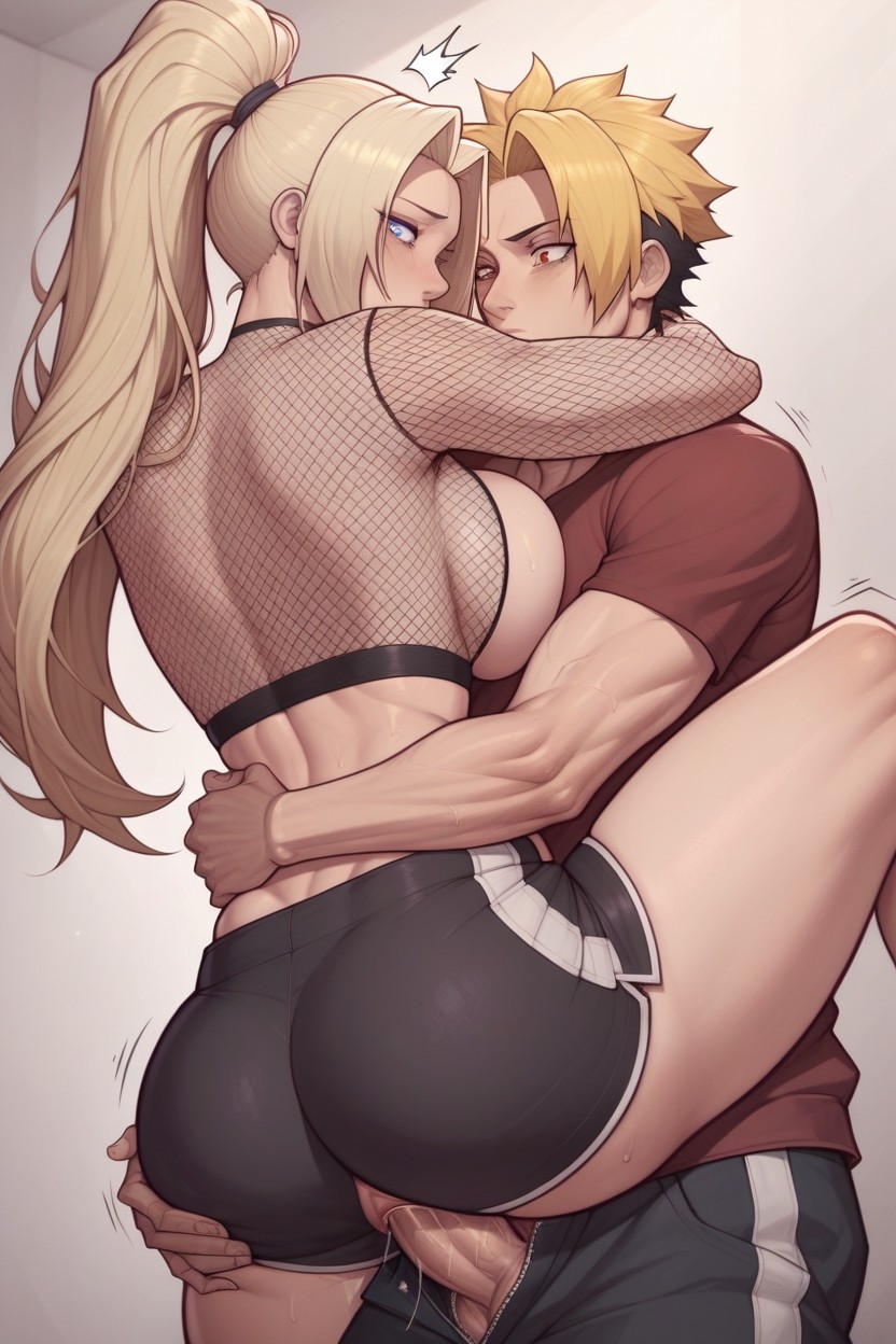 Wears Full Fishnet, Hourglass Figure, Highly Detailed Skin Hentai AI Porn