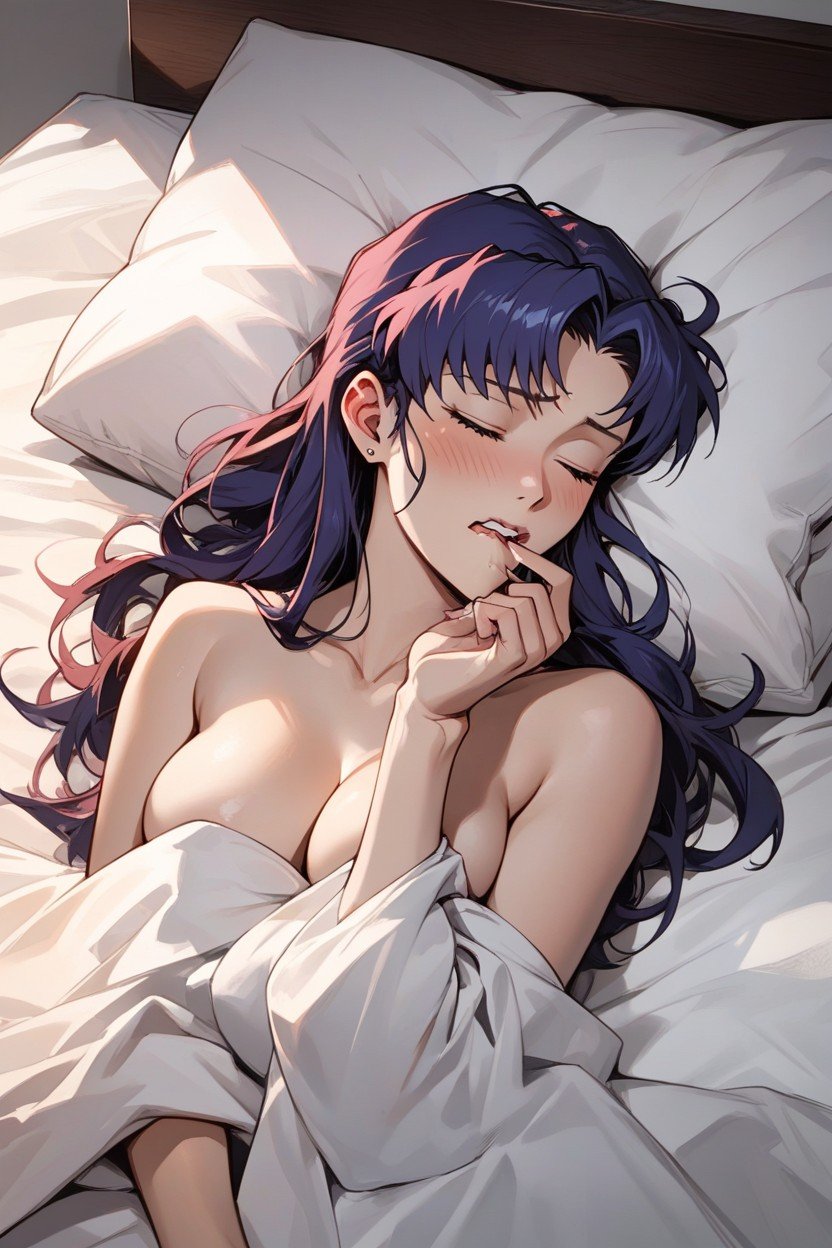 Misato From Evangelion, Under The Covers, Bedroom Furry AI Porn