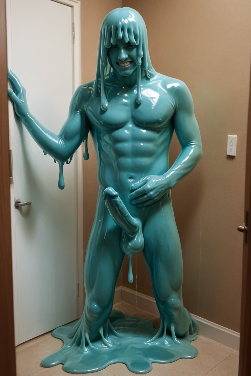 Human Male Is Merging With Slime, Transform Into Slime, Absorbed By Slime AI Gay Porn