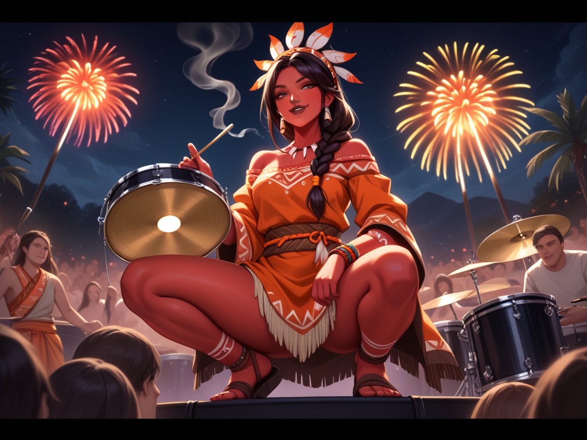 Brown Lipstick, Proud Smug Face, Rounded Hips Hentai AI Porn