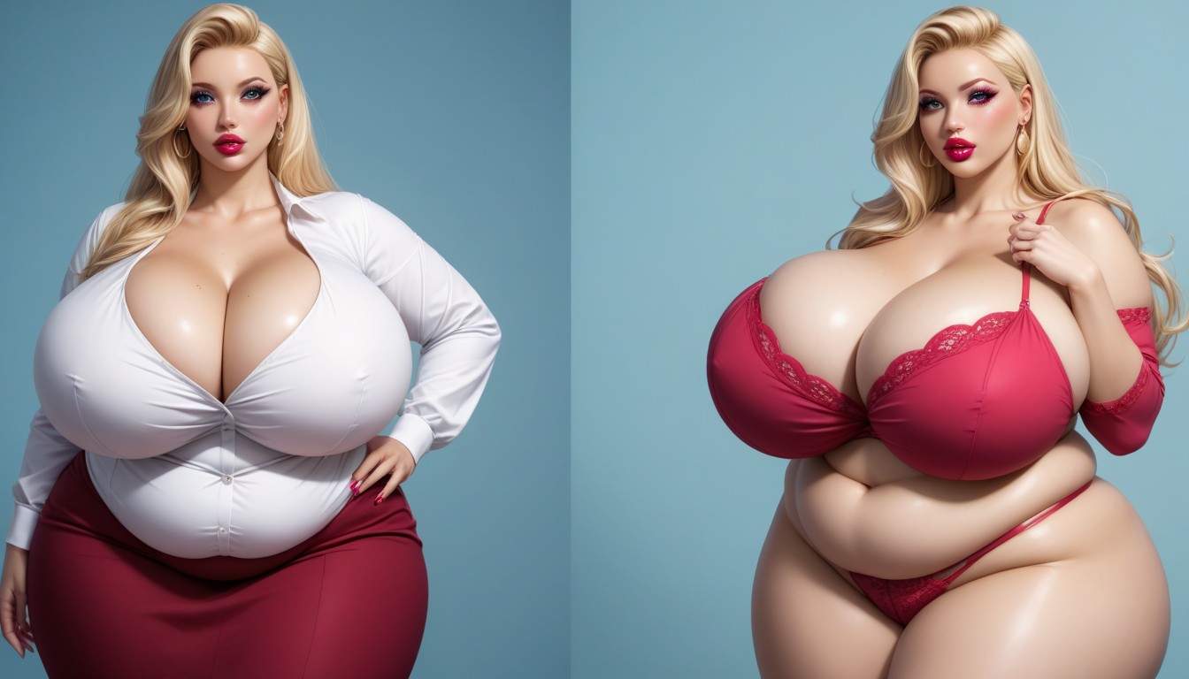 Breast Expansion, Unreal Hugely Drastic Change So Much More Mega Gargantuan Fat Breast Expansion, Cleavage BBW AI Porn