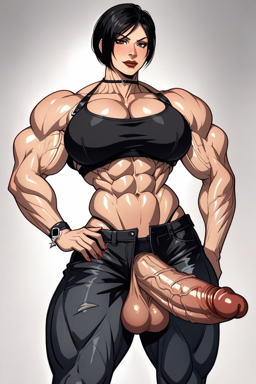 Huge Muscles, Muscles Bigger Than Head, Olhando Para O Visualizador Travesti IA Pornô