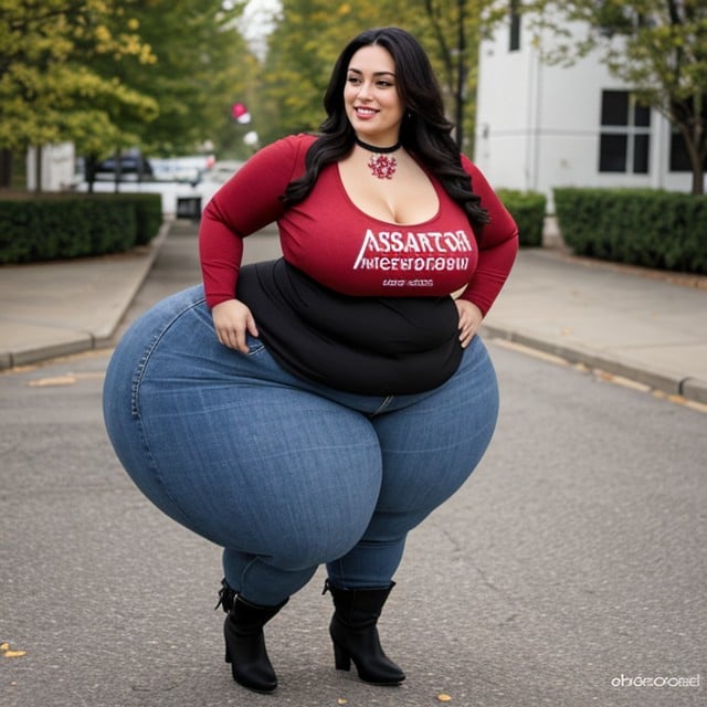 Wide Disproportionate Hyper Hips, Ultra Extra Wide Hips, Smiling Mouth Open Furry AI Porn