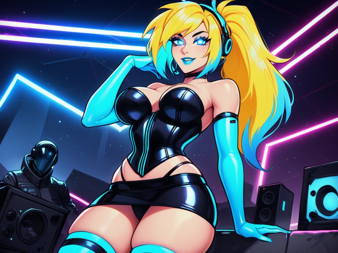 Yeux Brillants, Round Eyes, Neon Lighting Porno IA Latina