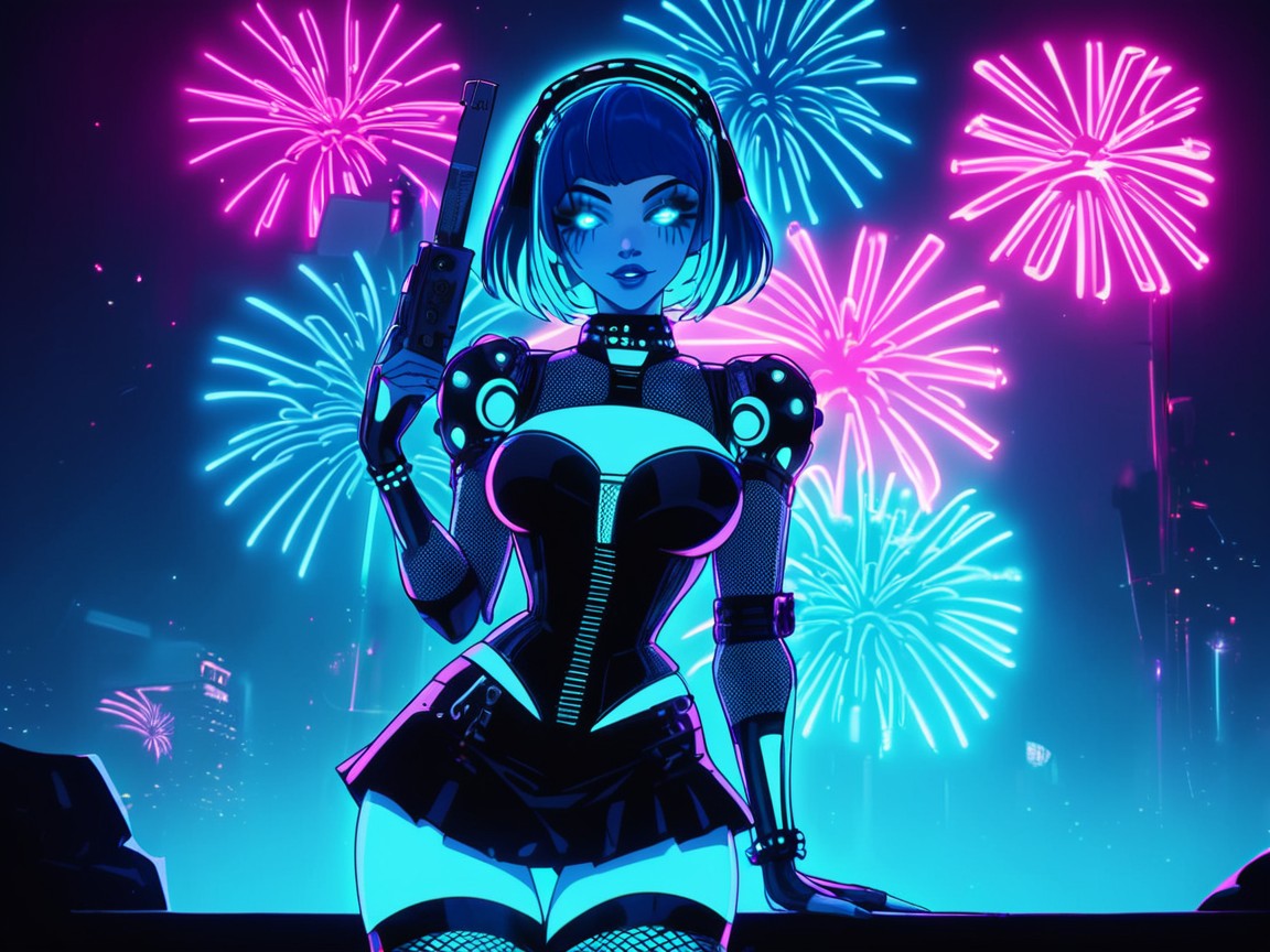 Neon Lighting, Rounded Ass, Rounded Ass AI Porn