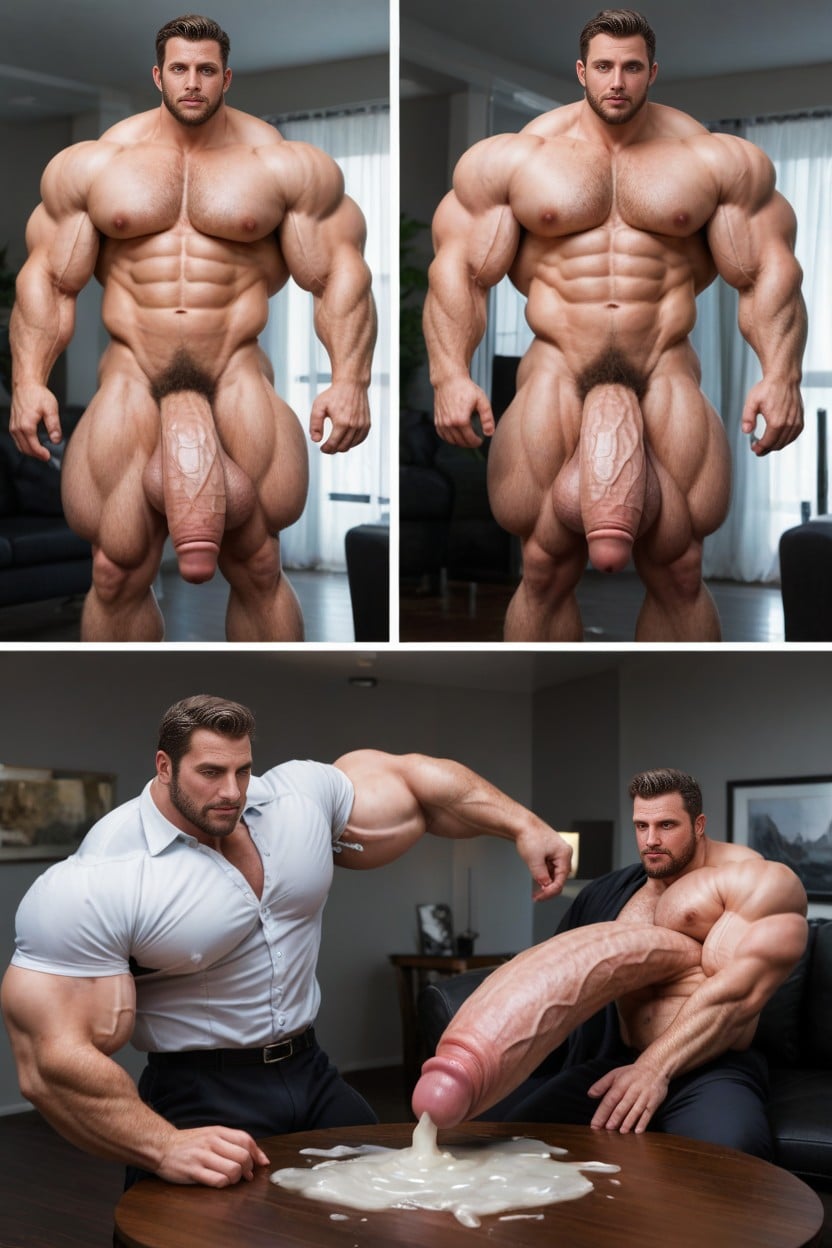 Cum, Sitting, Cum Exploding AI Gay Porn
