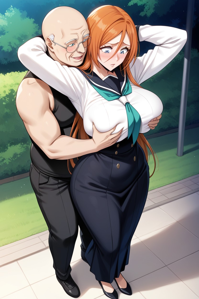 Overhead Shot, Male Groping Boobs, Waist Hentai AI Porn