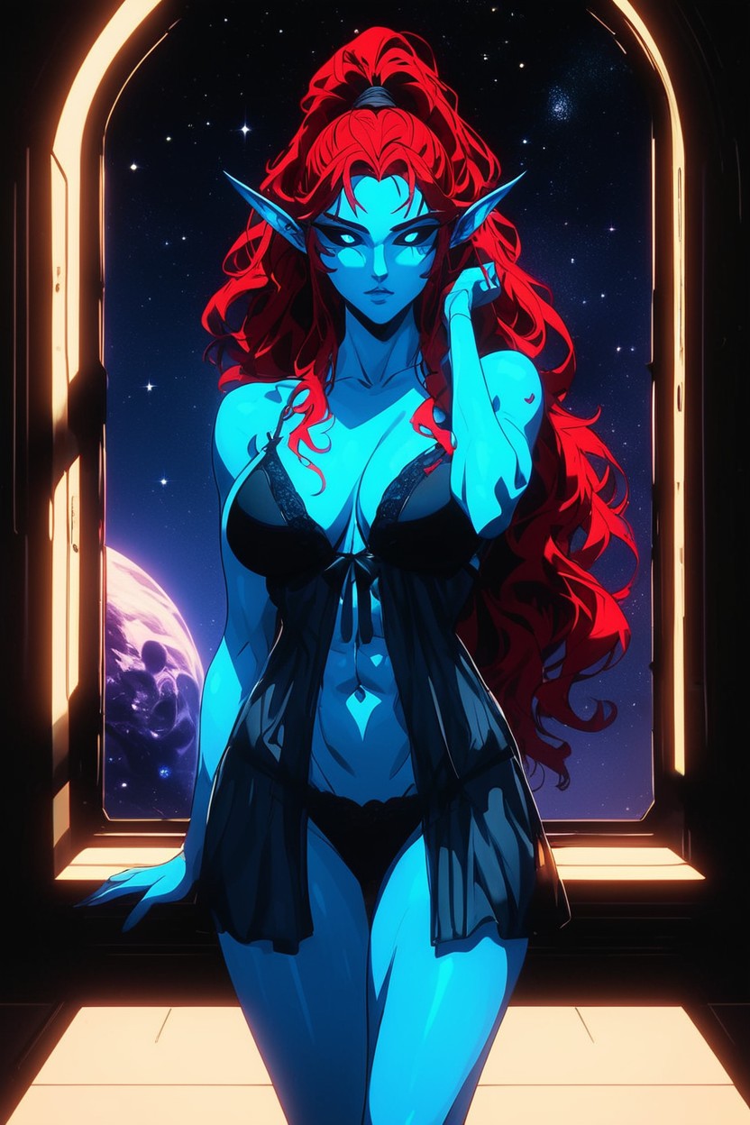 Alien Planet, Soft Loving Face, Full Body Hentai AI Porn