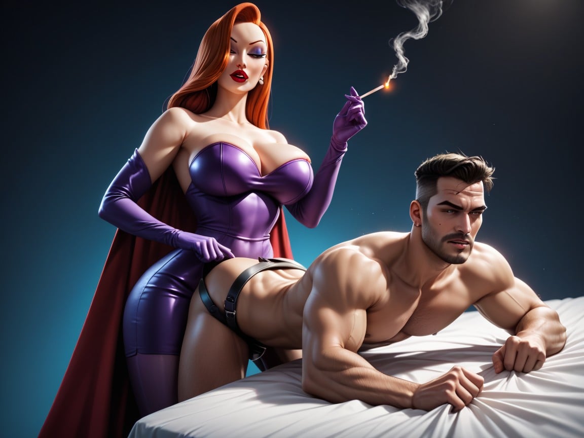 Vista Frontal, Jessica Rabbit Smoking Cigarette, Doggystyle Travesti IA Pornô