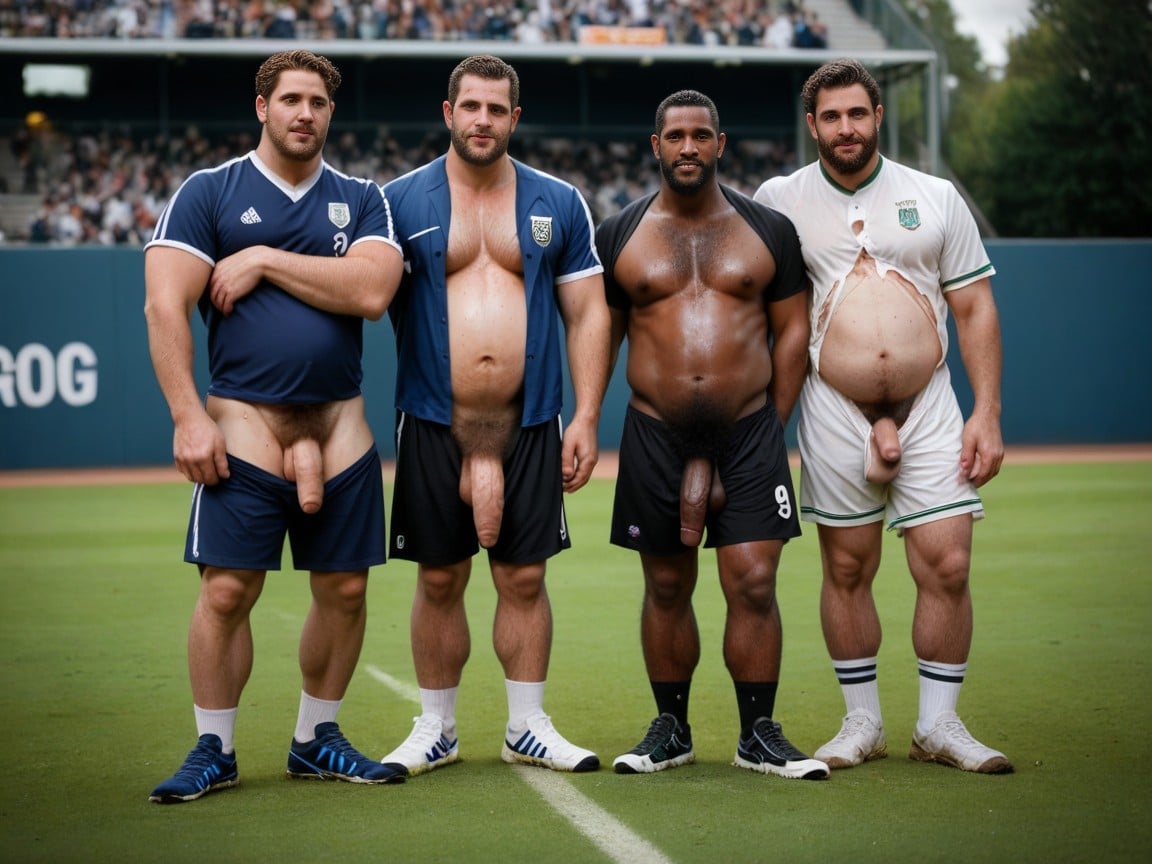 Foreskin, Uncut Penises Out Of The Shorts, Hairy Belly AI Gay Porn