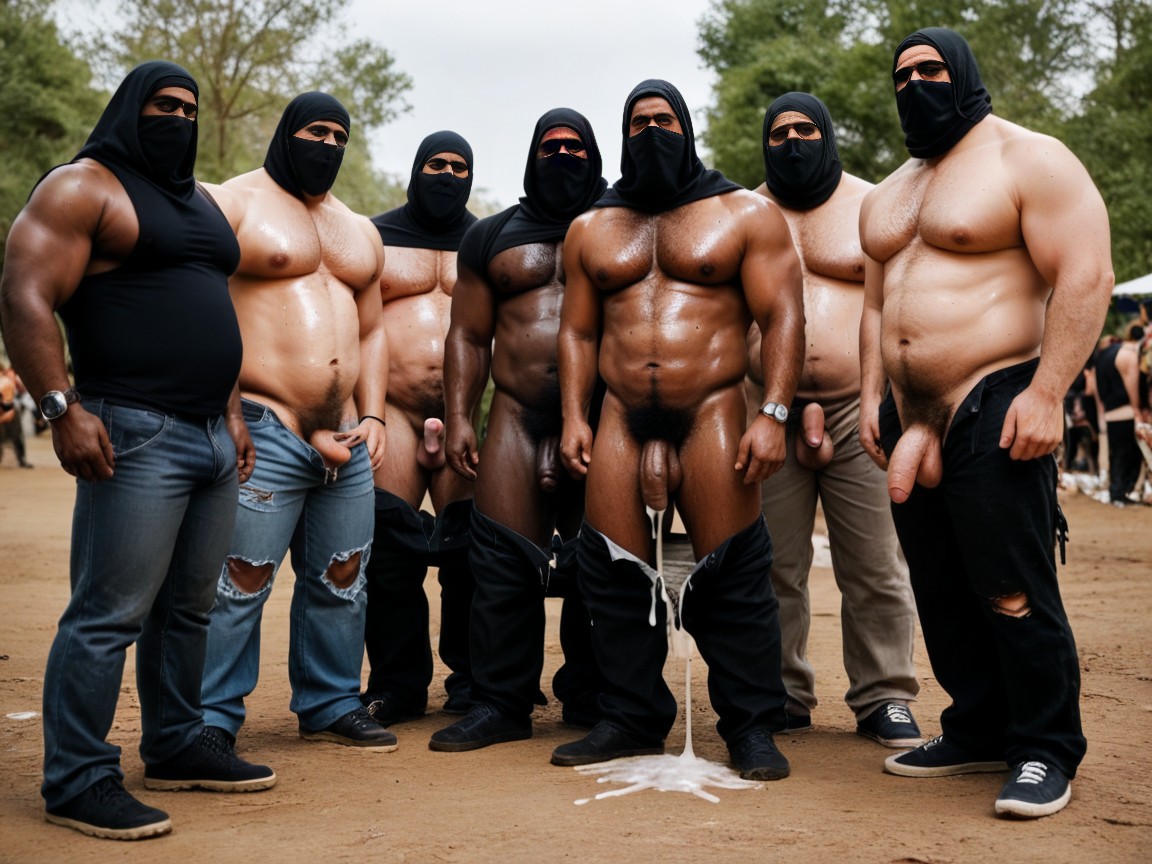 Cum On Face, Wet, Eight African Tramps In Rags AI Gay Porn