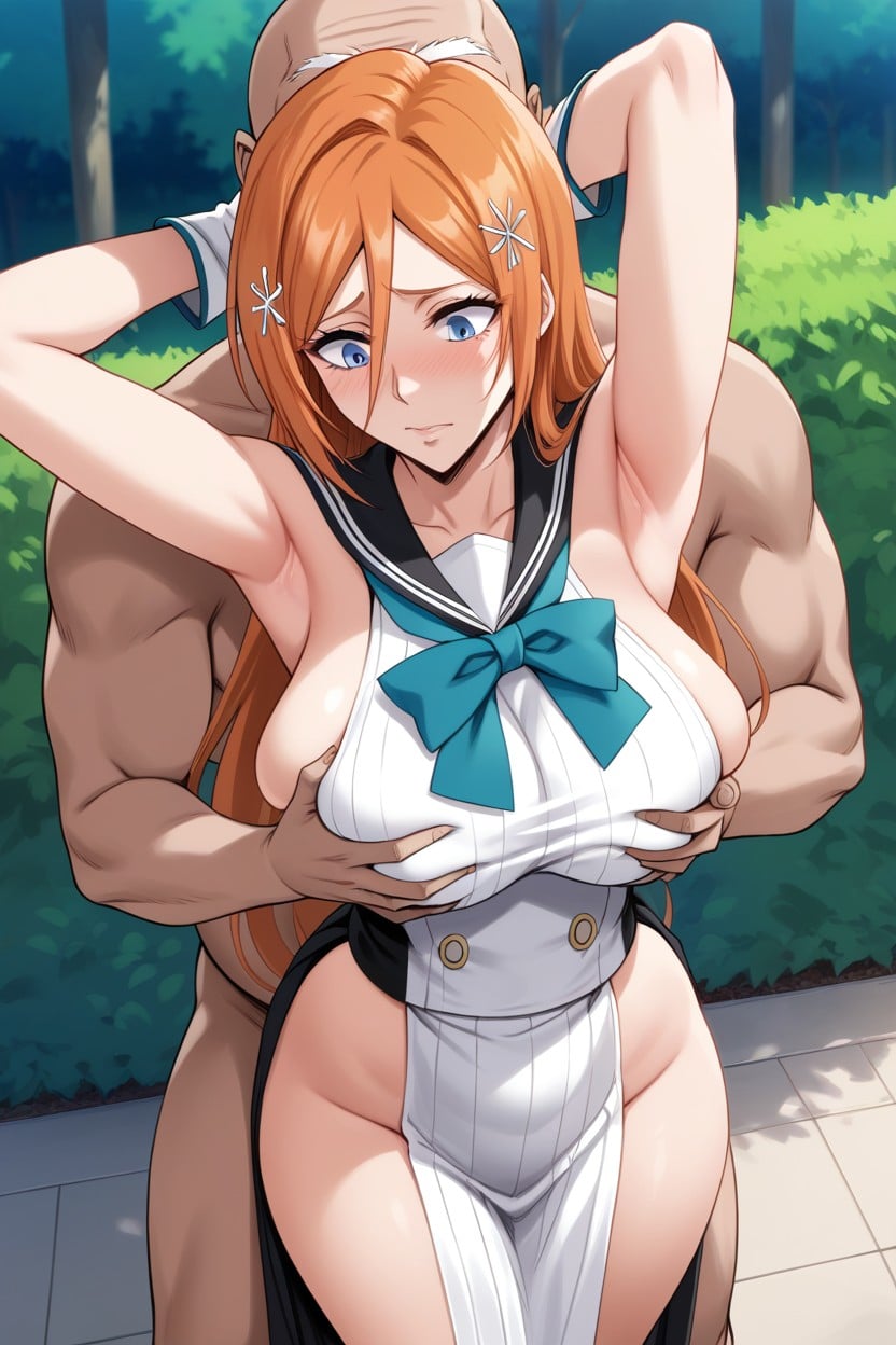 Arms Up, Looking Down, Male Hug From Behind Hentai AI Porn