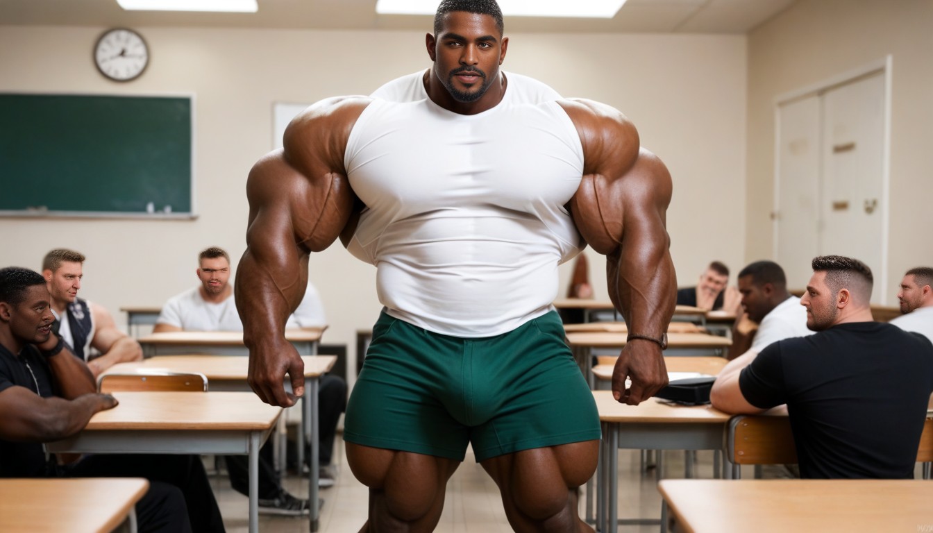 African, White Shirt, Muscle Growth AI Gay Porn