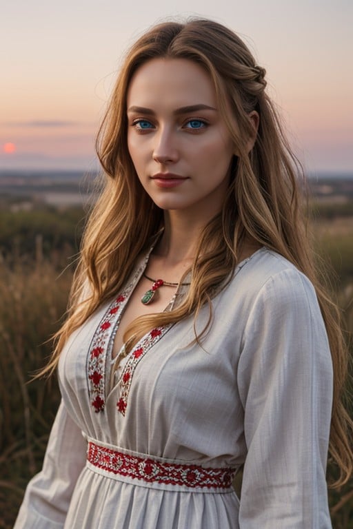 Slavic Woman, Dawn, Blue EyesAI兽人黄片