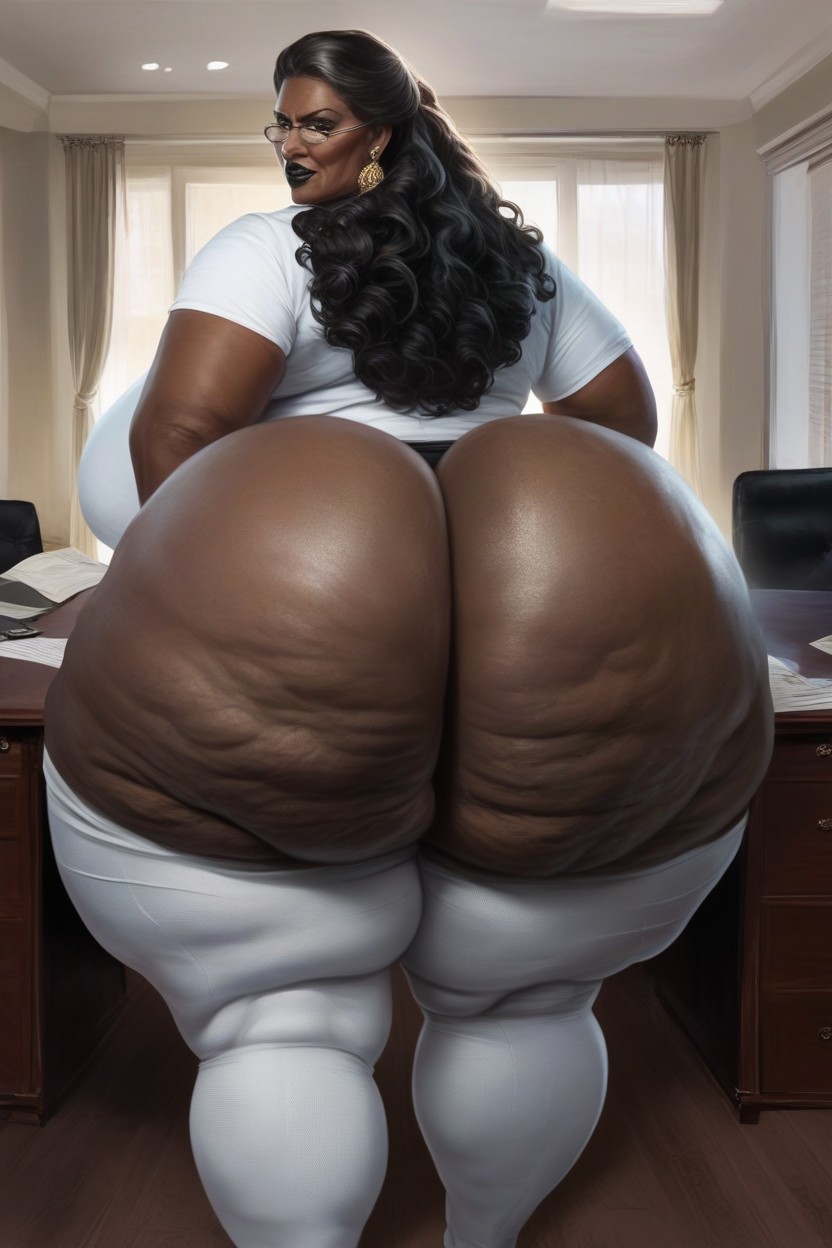 Rear View, Mini Skirt, Massive Cellulite Fake Ass AI Porn