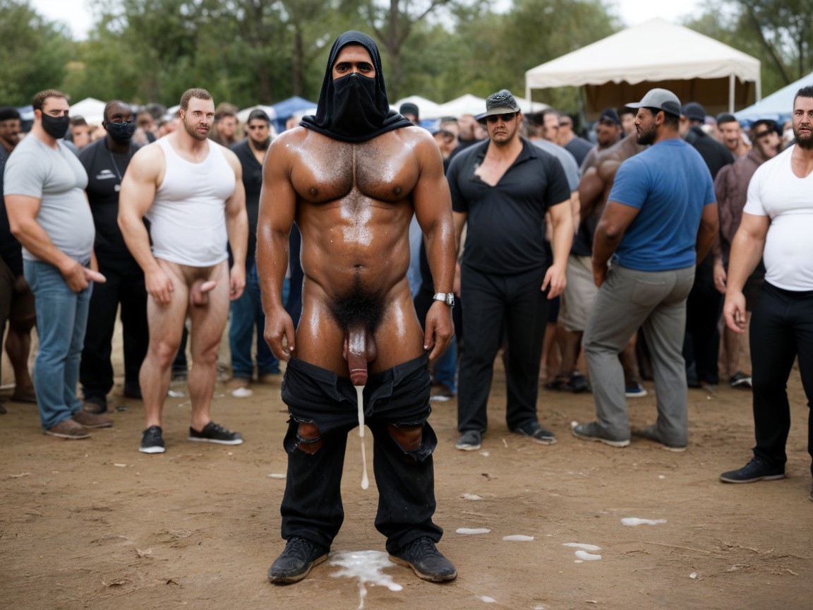 Average, Pants Down, Puddles Of Cum On The Ground AI Gay Porn