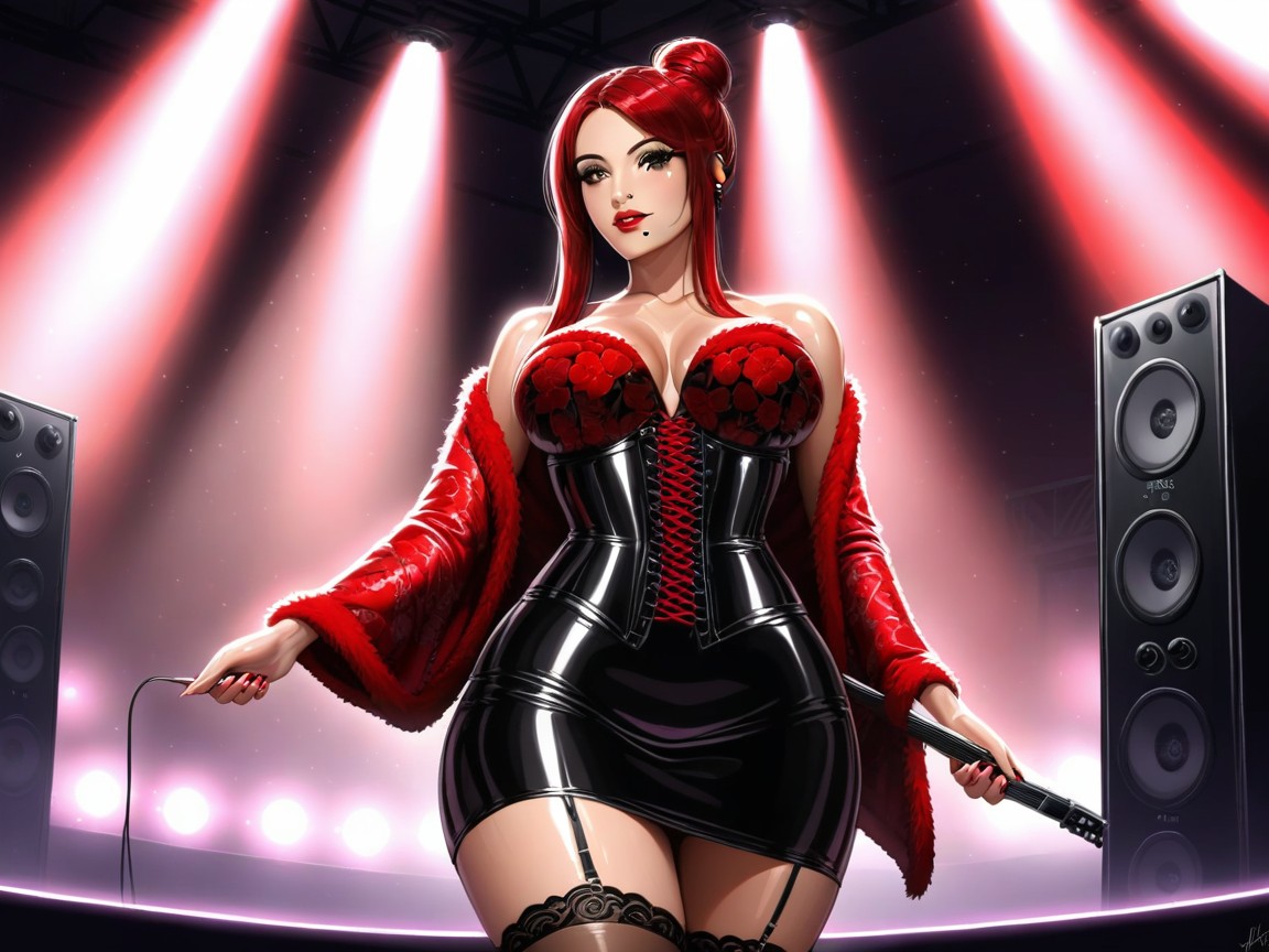 Volumetric, Breast Implants, High Color Saturation Latina AI Porn