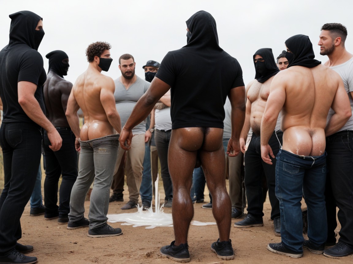 Foreskin, Cheveux Très Courts, Bulges Porno IA Gay