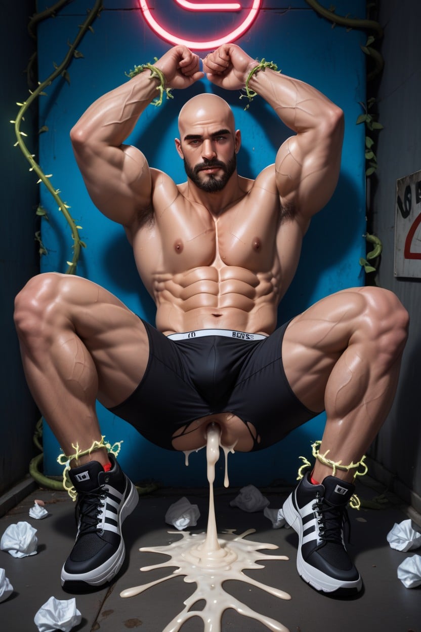 Dark, Cum On Back, Torn Clothes AI Gay Porn