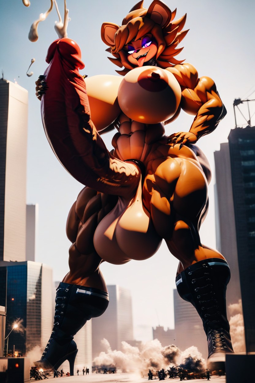Ultra Muscular, Muscle Shoulders, Gigantic Cock Furry AI Porn