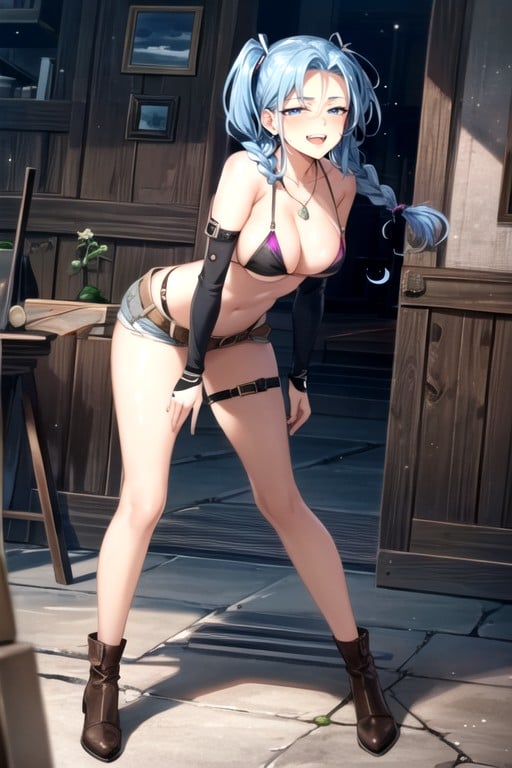 Full Body, Slingshot Bikini, Skinny Hentai AI Porn