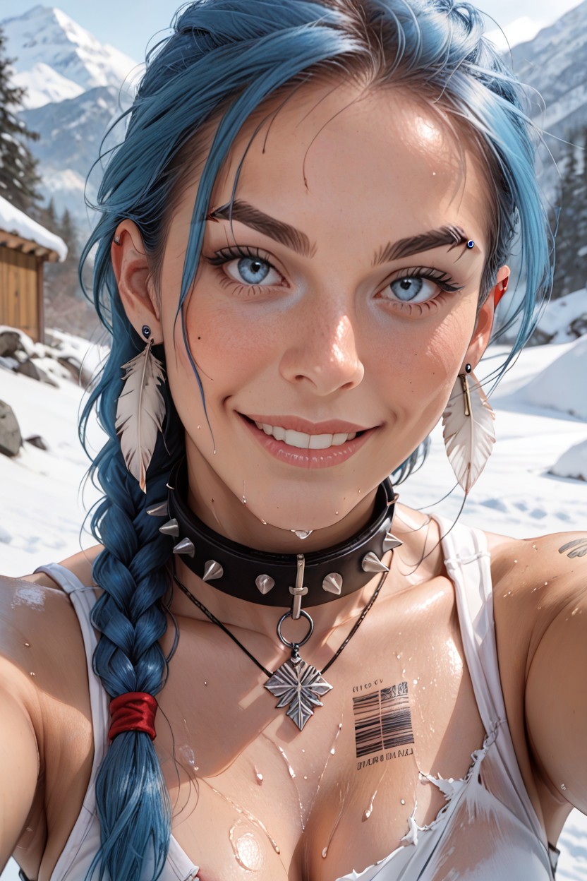 Breath Clouds, Tattoo In Neck, Selfie AI Porn