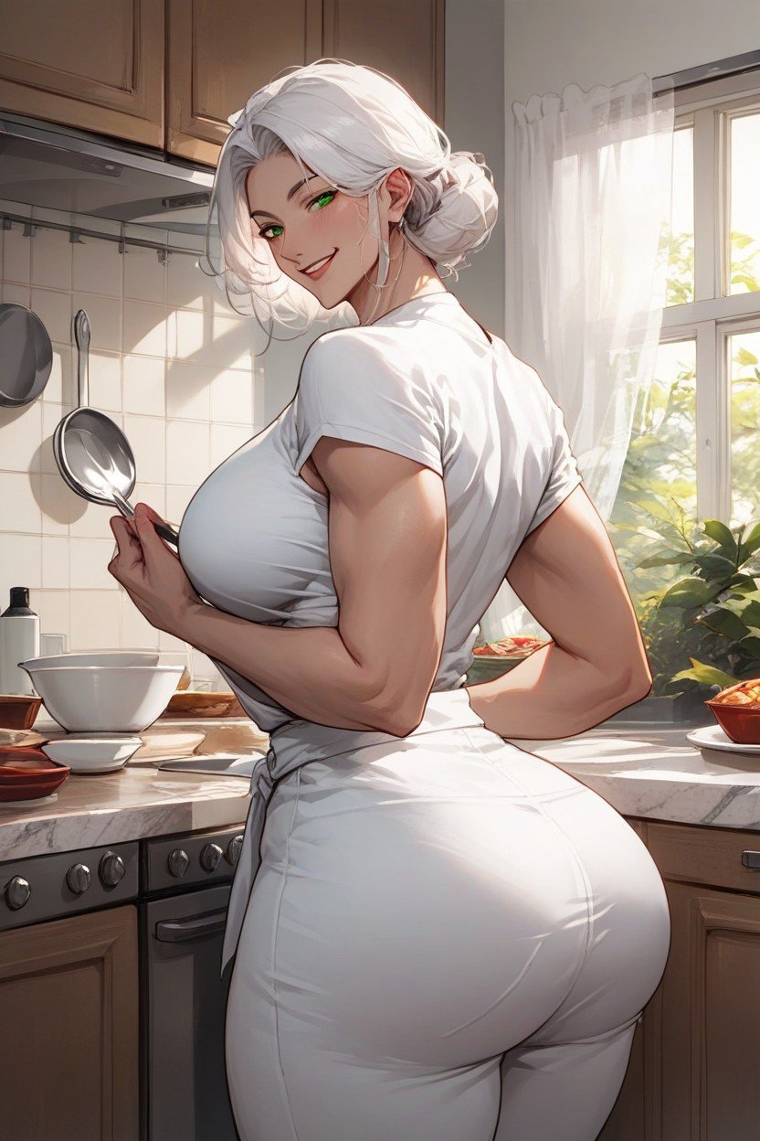 Milf, Washing Dishes, In The KitchenファーリーAIポルノ