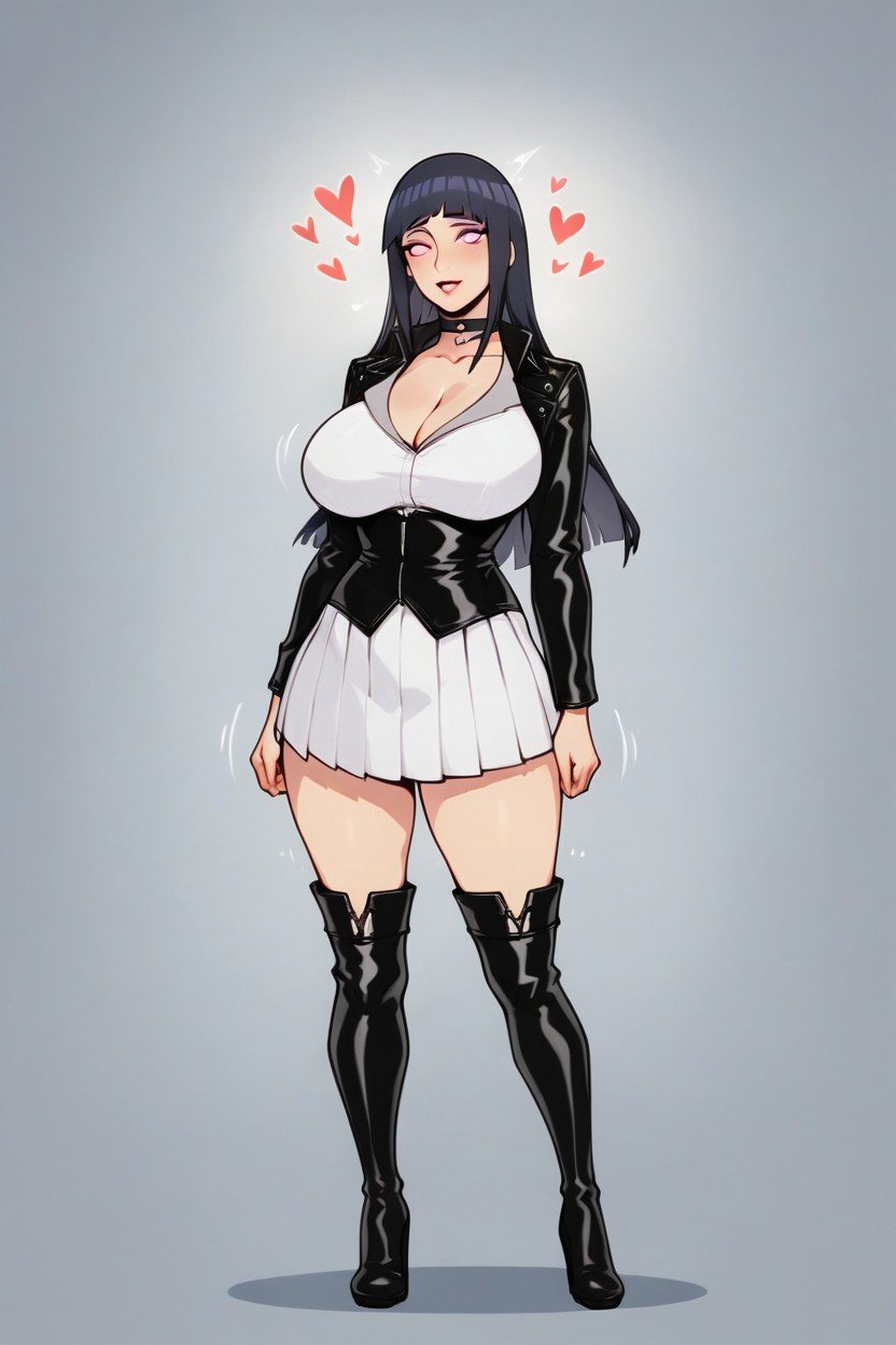 Hearts, Black Eyeshadow, Long White Skirt Furry AI Porn