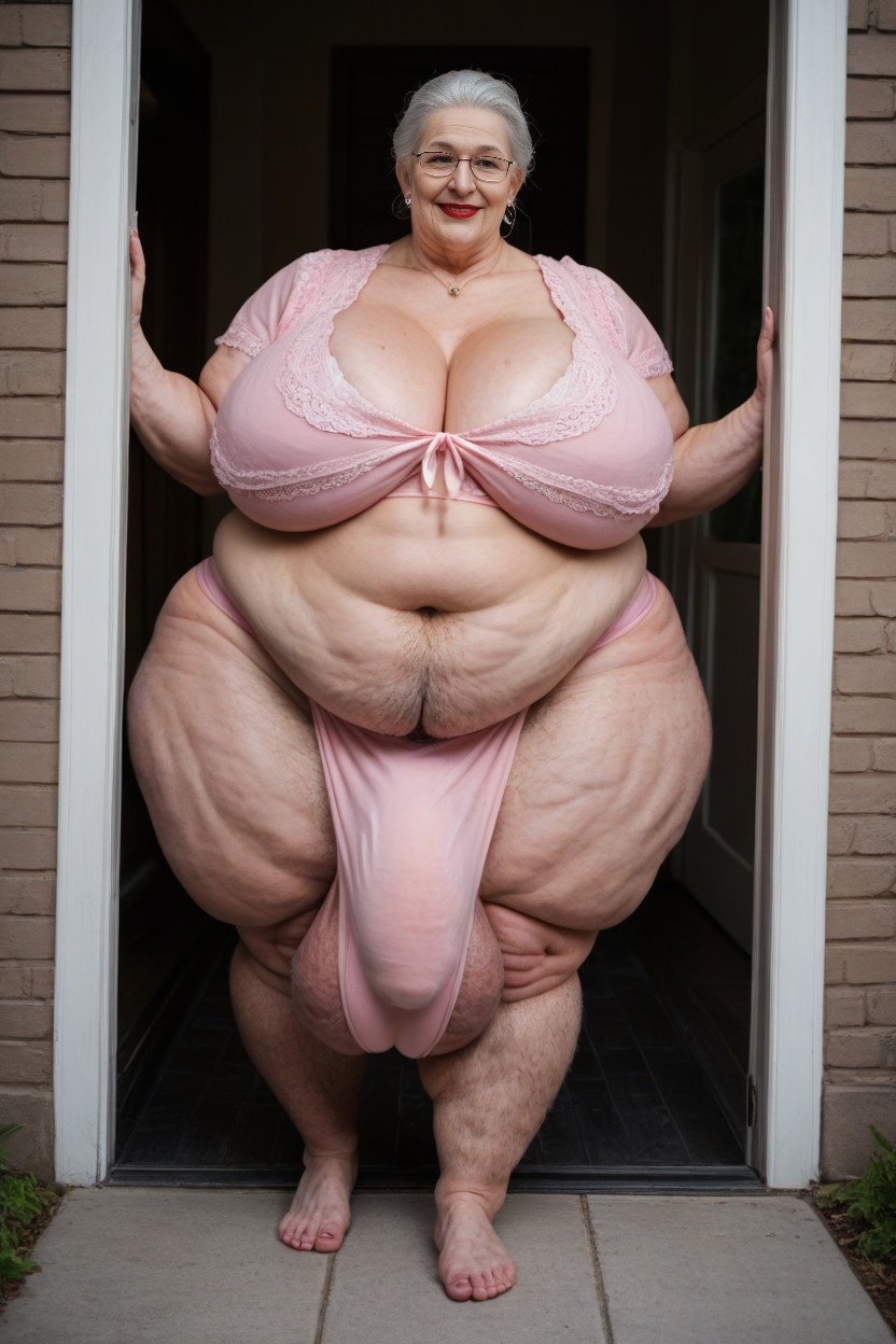 1 Pessoa, Bunhyper Weight Gain Hyper Obese Massive Cleavage, Huge Belly Travesti IA Pornô