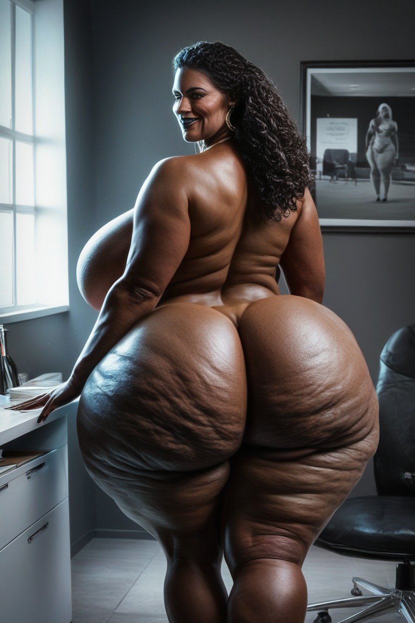 Thick Thighs, Mischievous (smiling While Blushing), Black Hair AI Porn
