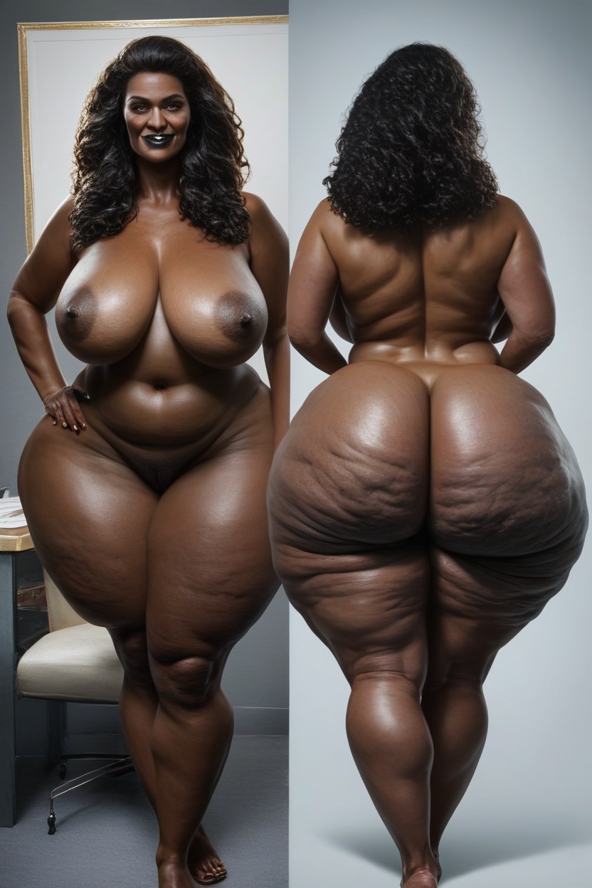 Fat Ass, Naked, Extremely Big Round Ass AI Porn