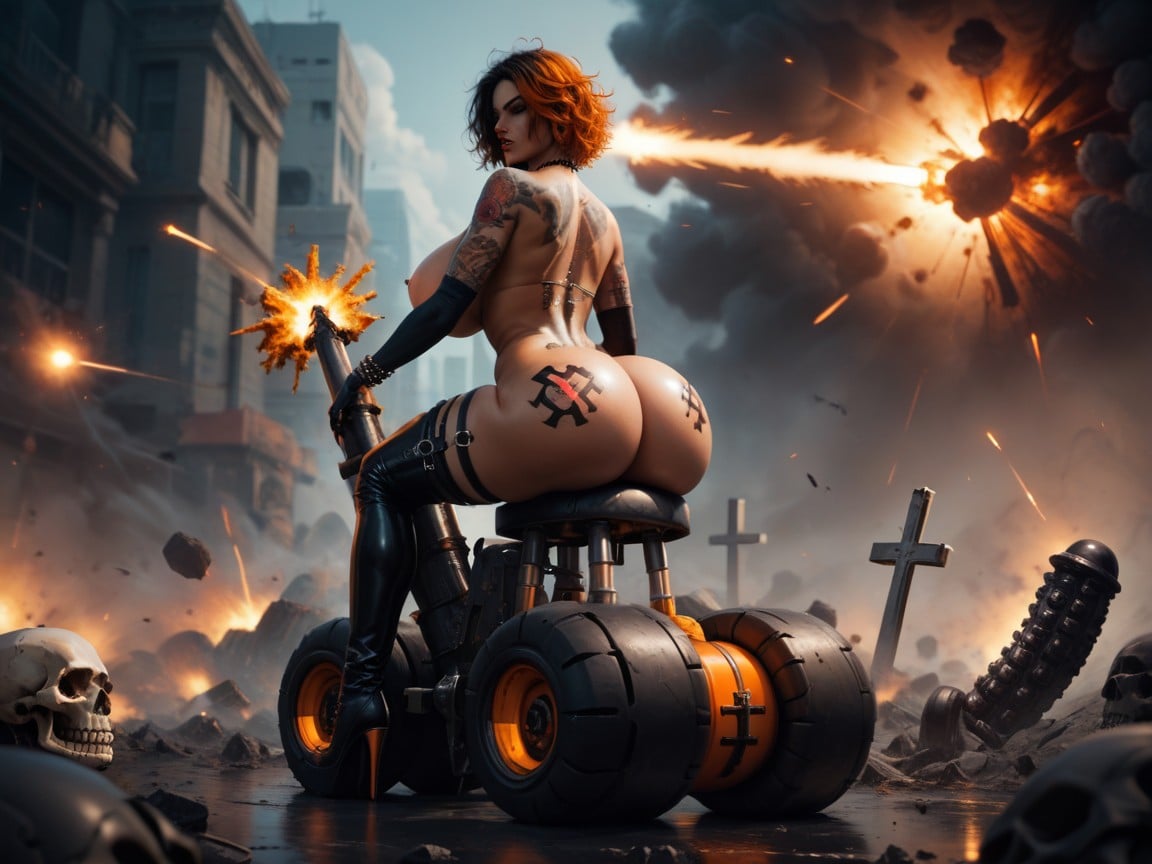 Ass Focus, Tattoos, Nuclear ExplosionPorno shemale IA