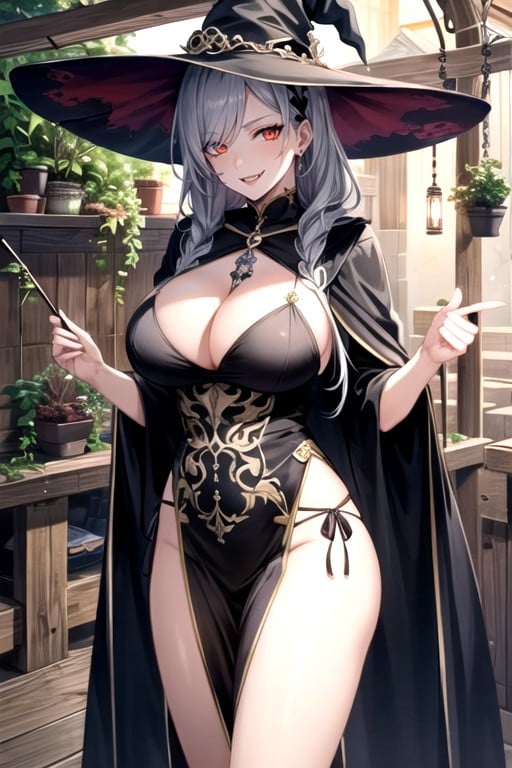 Sorcière, Fangs, SerrePorno IA Hentai