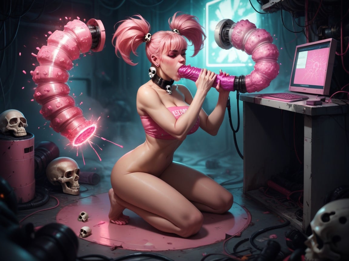 Pink Pigtails, Pink Sparkly Tube Top, Nuclear ExplosionsPorno shemale IA