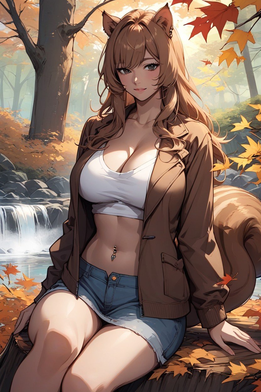 High Resolution, Big Breasts, AutumnニューハーフAIポルノ