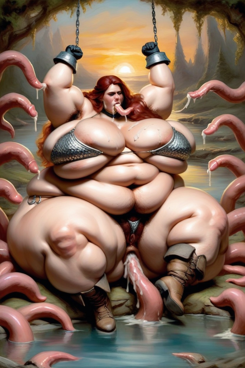 Force Fed, Tentacles, Immobile Ssbbw AI Porn