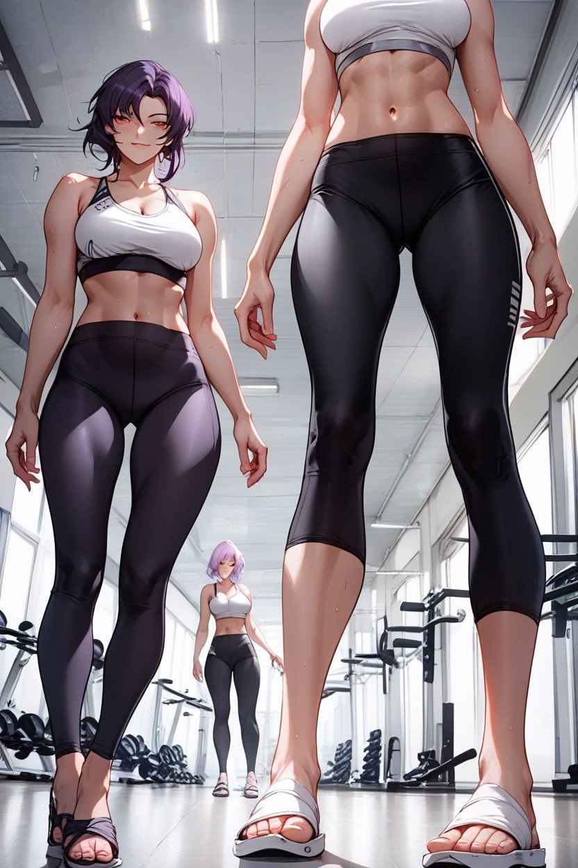 Raven Branwen From Rwby, 上视角, Women's Thigh Top Gym Leggings Happy Sandals With Bangs Glow Eyes Leggings Fit Yoga Pants Leggings;AI兽人黄片