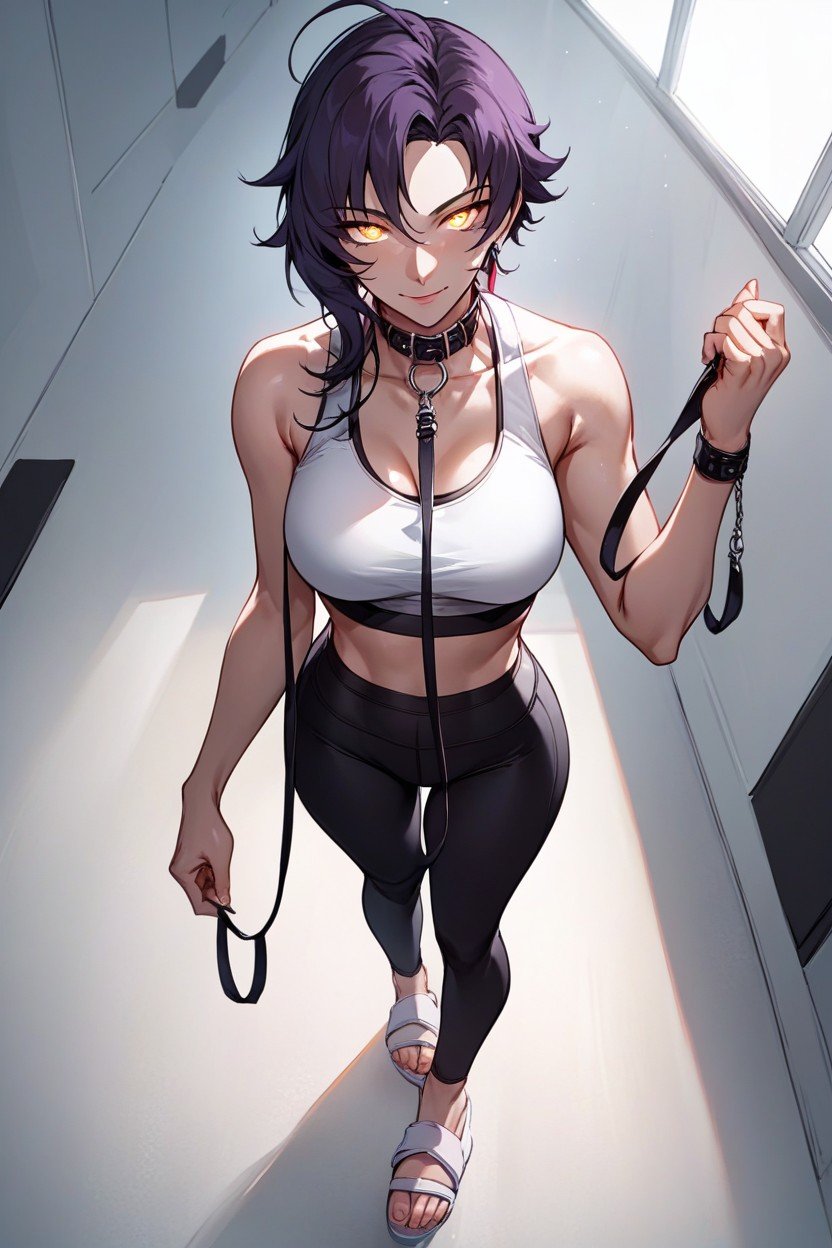 Yang Shao Long From Rwby, Sport Bra, Women's Thigh Top Gym Leggings Happy Sandals With Bangs Glow Eyes Leggings Fit Yoga Pants Leggings; Hentai AI Porn