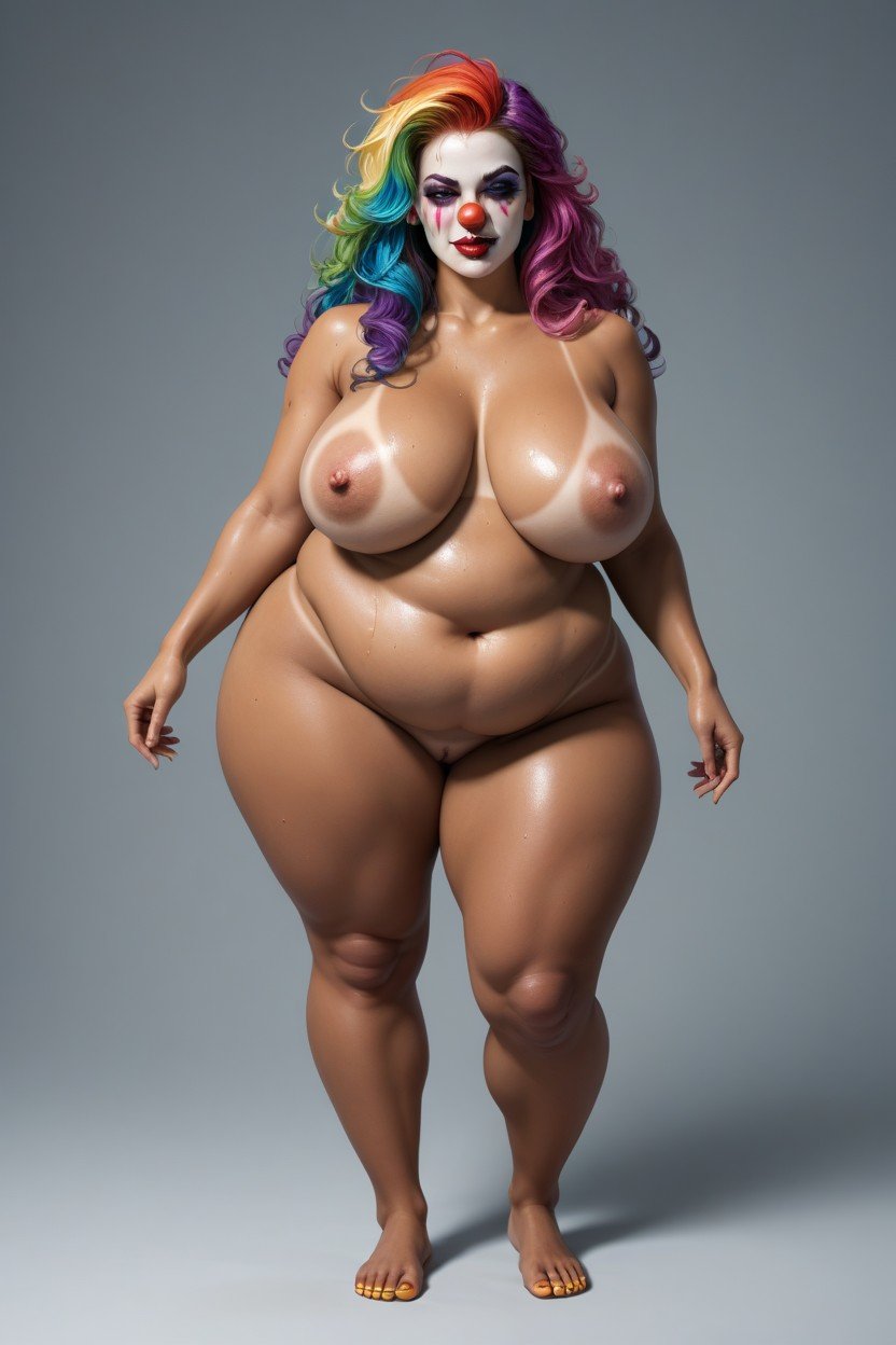 Morbidly Obese, Rainbow Hair, DesnudaPorno shemale IA