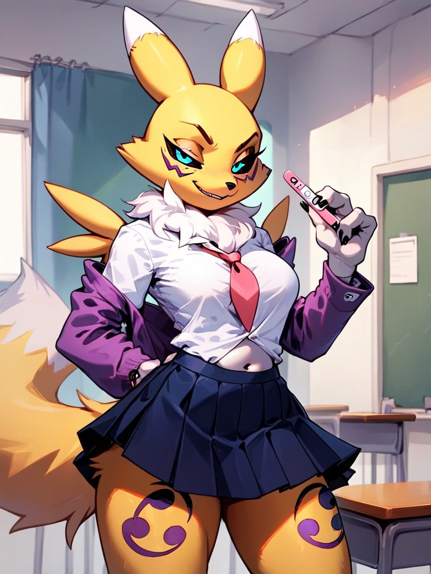 Skirt, Smirk, School Furry AI Porn