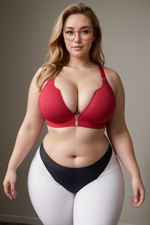 Clumsy Due To Her Curves, Front Pose, Massive Chubby Thighs Furry AI Porn