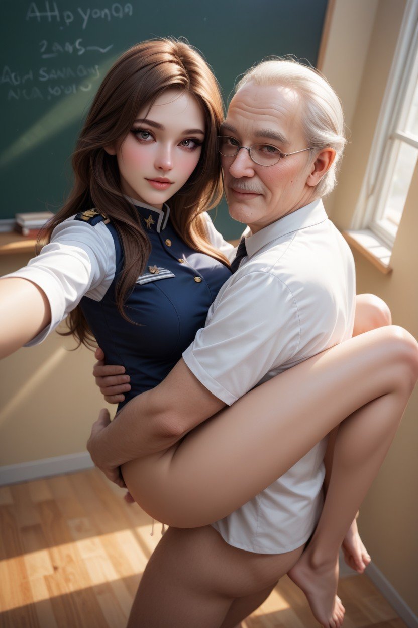 Uniform, Cum Dripping, She Pulls His Head쉬메일 AI 포르노