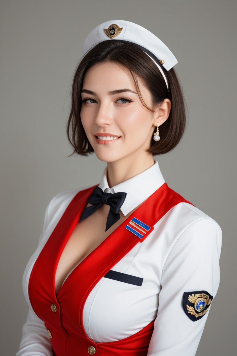 Flight Attendant, Biting Lip, Massive Breast Furry AI Porn