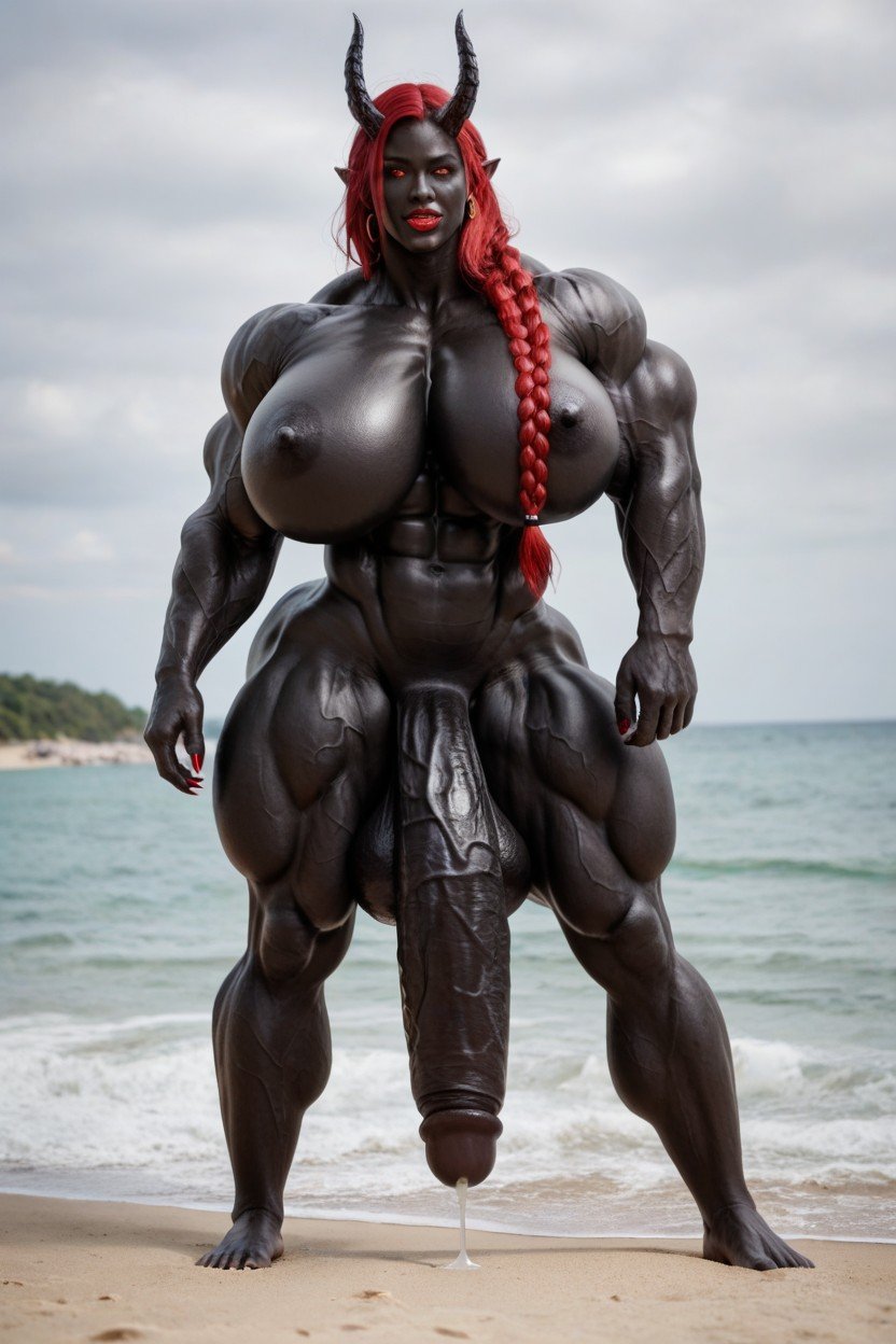 Solo, Impossibly Gigantic Black Cock, Gigantic Muscle Delts쉬메일 AI 포르노